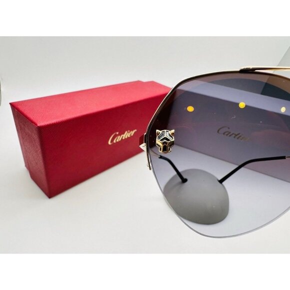 NWT Cartier CT0355S-001 Panthère Sunglasses - Picture 5 of 8